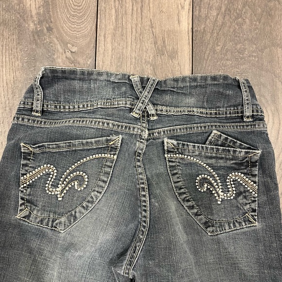 Dark Grey-Blue Baggy Graphic Jeans - Picture 2 of 2